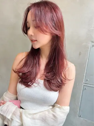 セミロング カラー Ameri所属・艶髪／韓国ヘア🎀 Kanon︎︎⁺.のヘアスタイル