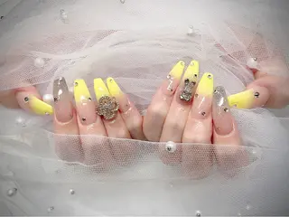 ネイル I-nailロング /ワンホン/キラキラのネイルデザイン