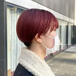 ショート カラー ハル🌸柔色/ ブリーチなし/艶髪のヘアスタイル