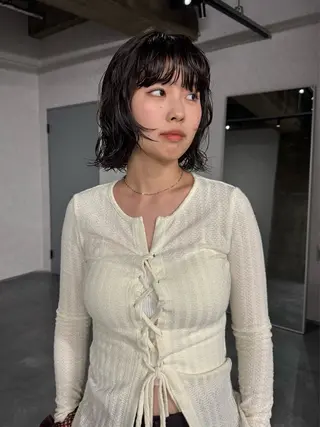 ショート パーマ ofF élua所属・もりしま あやかのヘアスタイル