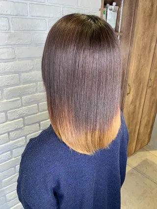 ミディアム パーマ 髪質改善/縮毛矯正 艶カラー/珠聡のヘアスタイル