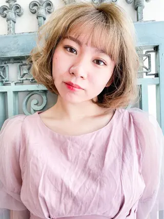 ミディアム カラー パーマ ヘアアレンジ メンズ 表参道Lise おおいしおりのヘアスタイル