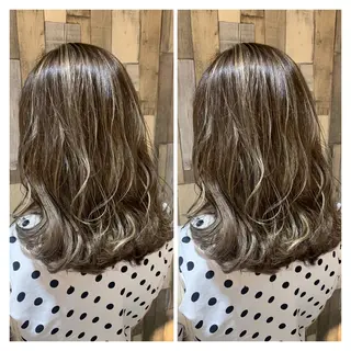セミロング カラー 髪質改善艶髪 ℍ𝔸ℝ𝕌𝕂𝔸のヘアスタイル