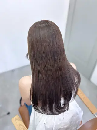 セミロング ☘️透明感オリーブ/ 縮毛矯正ナミ☘️のヘアスタイル