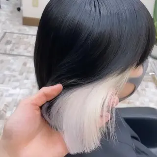 ミディアム カラー 韓国ヘア特化💍 tiam💍ブリーチのヘアスタイル