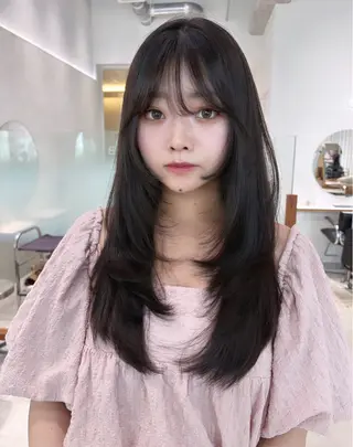 ロング カラー 🎀優姫 🎀  韓国レイヤーのヘアスタイル