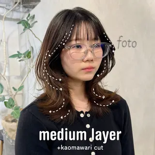 セミロング 顔周りcut・ご相談 =新宿しずく🇰🇷のヘアスタイル