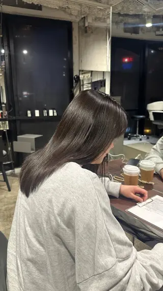 セミロング カラー パーマ 髪質改善/似合わせ カラー/レイヤーのヘアスタイル