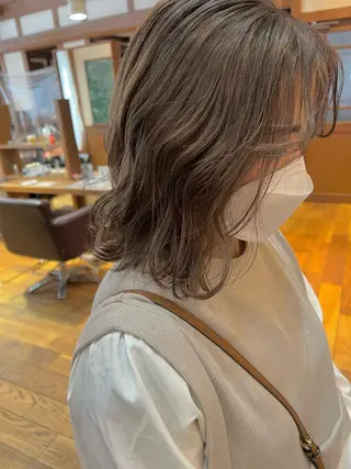 ミディアム カラー パーマ ネイル Artist 藤﨑紘成のヘアスタイル