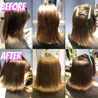 ミディアム パーマ ブリーチ縮毛矯正/ デサキ ショウヘイのヘアスタイル