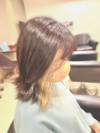 ミディアム カラー 心斎橋バレイヤージュ 小林勝貴のヘアスタイル