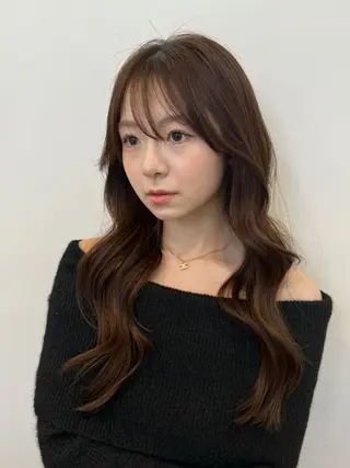 ロング rioカット縮毛 矯正♡韓国レイヤーのヘアスタイル