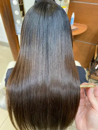 ロング コテ巻き風パーマ/ 髪質改善/河島恭平のヘアスタイル