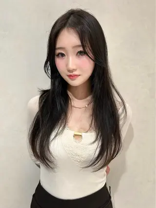 ミディアム カラー ヘアアレンジ メンズ Salowin原宿ash所属・‎透明感×艶髪 ‎🫒maki🎀のヘアスタイル