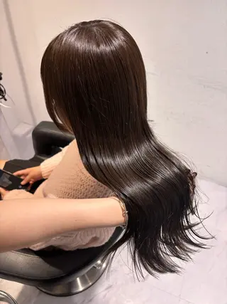 セミロング カラー 表参道♡暗髪^ྀི 艶カラー♡アユミのヘアスタイル