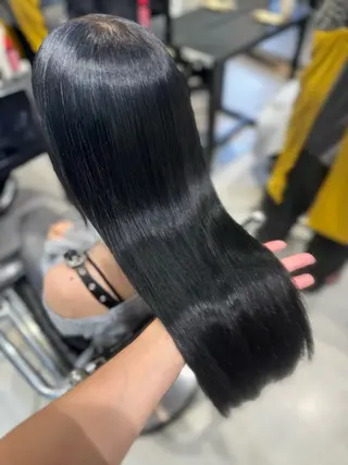 セミロング カラー パーマ ヘアアレンジ 透明感/オリーブ/ グレージュ/YUKAのヘアスタイル