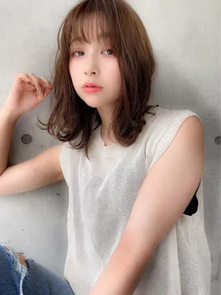 ミディアム カラー パーマ ヘアアレンジ 🎀愛されモテヘア♡ 梅澤夏基🎀のヘアスタイル