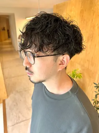 ミディアム パーマ メンズ メンズパーマ達人/ フェード/イツキのヘアスタイル