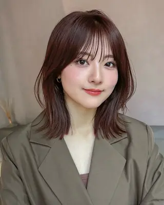 ミディアム カラー ren ボブロブ/ミディアムのヘアスタイル