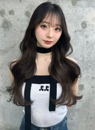 セミロング カラー 新宿/韓国風レイヤー 髪質改善/渋谷直樹のヘアスタイル