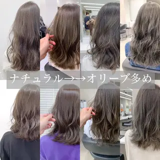 ミディアム カラー 柔らかbeige モトキのヘアスタイル