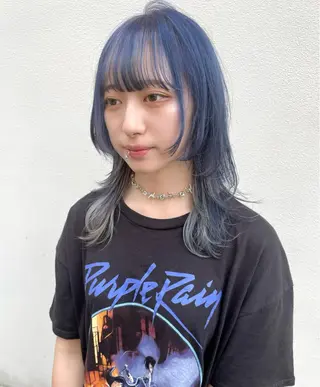 セミロング カラー ヘアアレンジ 〽️magico/ ウルフDaiki〽️のヘアスタイル