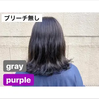 セミロング カラー パーマ ヘアアレンジ ♡透け感カラー 大賀哲平♡のヘアスタイル