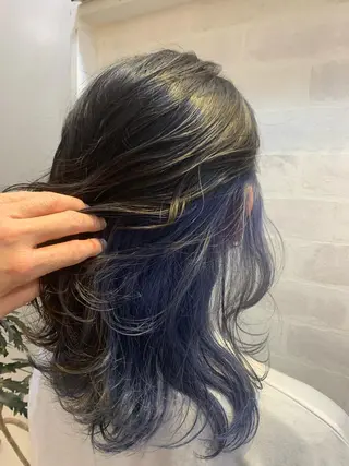 セミロング きむえり/髪質改善 /セット/カラーのヘアスタイル