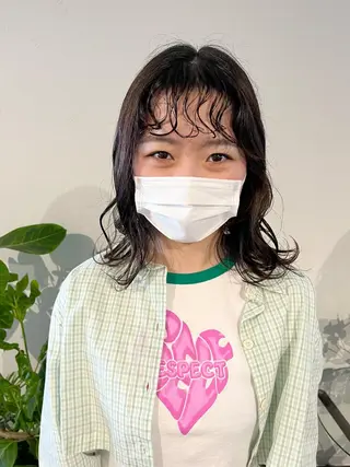 ミディアム パーマ ショート/パーマ/ カラー/FUKOのヘアスタイル