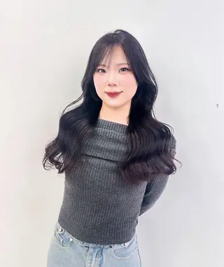 ロング カラー パーマ ヘアアレンジ メンズ キッズ ♥️韓国ヘア レイヤー♥️ゆりのヘアスタイル