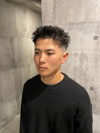 ショート パーマ メンズ 佐竹 楓のヘアスタイル