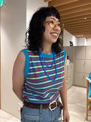 ミディアム パーマ アイブロウリフト/ 髪質改善カラー/みわのヘアスタイル