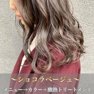 セミロング カラー ヘアアレンジ 外苑前NO.1艶髪 透明感カラーのヘアスタイル