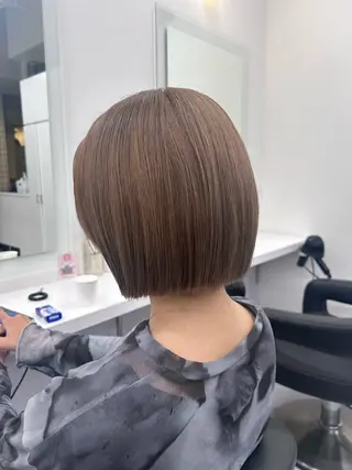 ショート カラー パーマ ヘアアレンジ メンズ キッズ ブリーチなしカラー/ ブラウン/レイヤーのヘアスタイル
