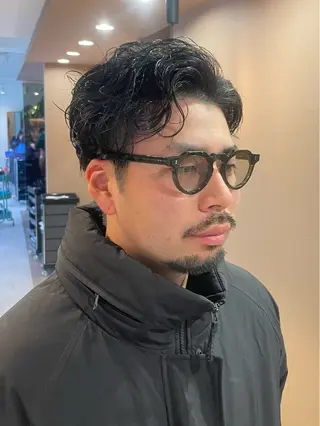 ショート パーマ 暖色/ブリーチ/メン ズパーマ/ﾐﾜﾁｶｺのヘアスタイル