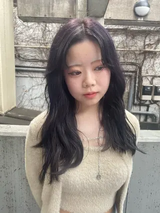 ロング カラー mei｜顔まわり ×透明感カラーのヘアスタイル