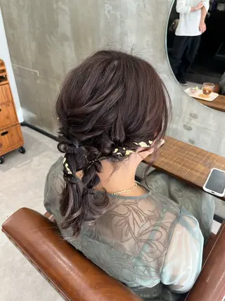 ミディアム ヘアアレンジ Noele hair atelier(ノエルヘアアトリエ)所属・北上ゆい/個性派/ ナチュラルアレンジのヘアスタイル