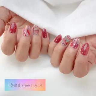 ネイル Rainbow nailsくろちゃんのネイルデザイン