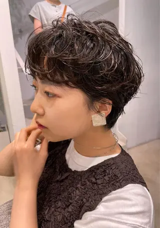 ショート パーマ 斉藤 瑞恵のヘアスタイル