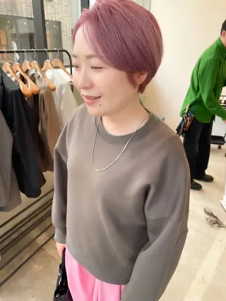 ショート カラー ヘアアレンジ ミニボブ/ブリーチ 🌈MISATOのヘアスタイル