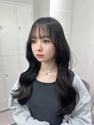 セミロング 韓国レイヤー透明感 カラーヨウスケのヘアスタイル