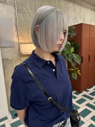 ショート カラー ヘアアレンジ noe'所属・ブリーチ/ハイトーン /ボブ/MIKU💫のヘアスタイル