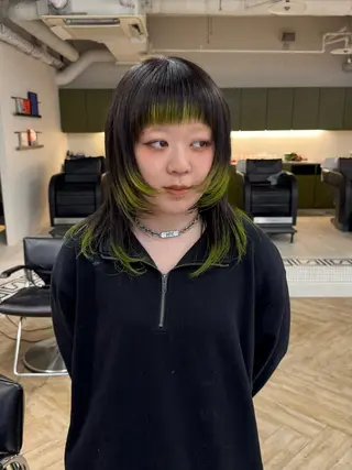 セミロング 新潟/万代/ベージュ ダブルカラー髙橋魁真のヘアスタイル