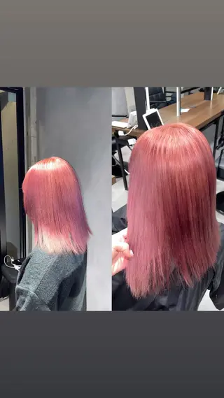 カラー 暖色/ハイトーン/ カラー/HBLのヘアスタイル