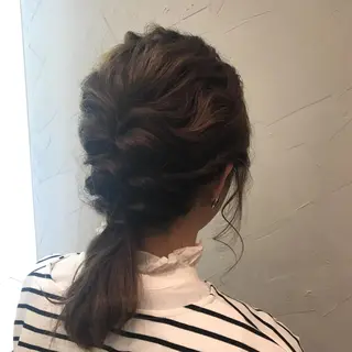 ミディアム ヘアアレンジ 髪質改善TR 透明感カラーHanaのヘアスタイル