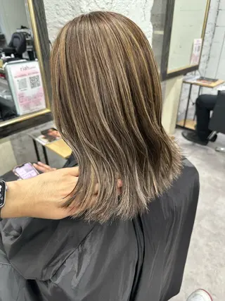 ミディアム カラー ヘアアレンジ 久米 治仁のヘアスタイル