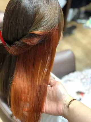 セミロング カラー 福島 雪華のヘアスタイル