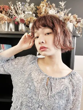 ショート カラー パーマ 山口 悟のヘアスタイル