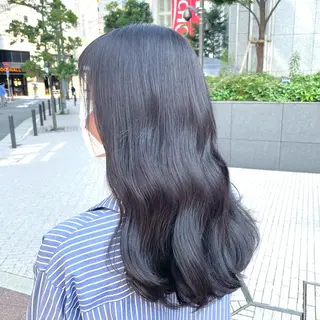ミディアム カラー 色白に見える暗髪 梅田・増田のヘアスタイル