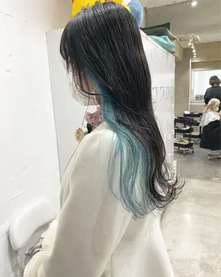 セミロング カラー ヘアアレンジ ササキカズマ〻透明感 〻色落ち〻赤み消しのヘアスタイル